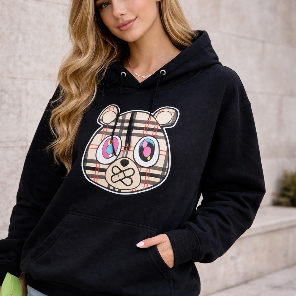 Black Bear Graphic Hoodie Sweatshirt XXL